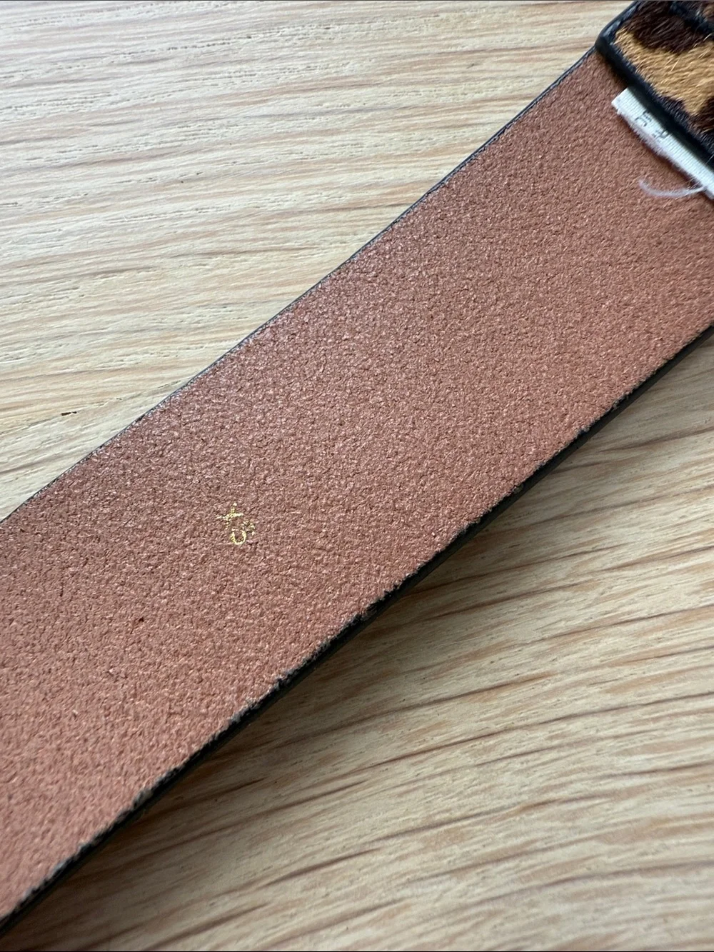 J. Crew Leopard Print Haircalf Leather Belt with Brass-Tone Buckle